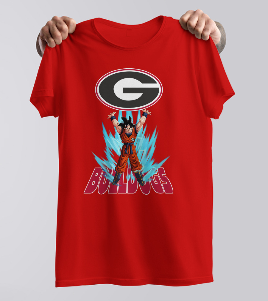 Goku Super Saiyan Georgia Bulldogs Logo Fusion T-Shirt