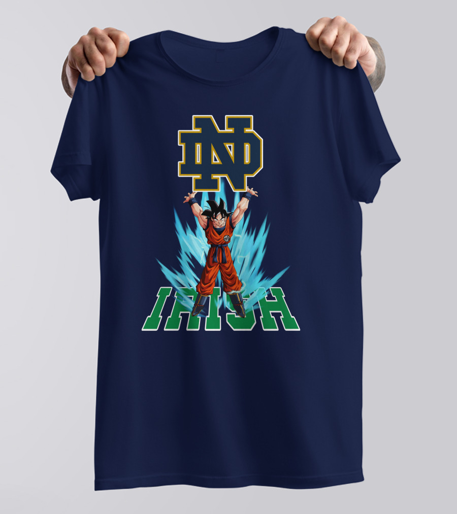Notre Dame Fighting Irish Dbz Super Saiyan Goku Spirit Bomb T-Shirt