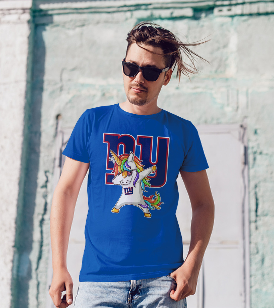 NY Giants Rainbow Unicorn Dab T-Shirt