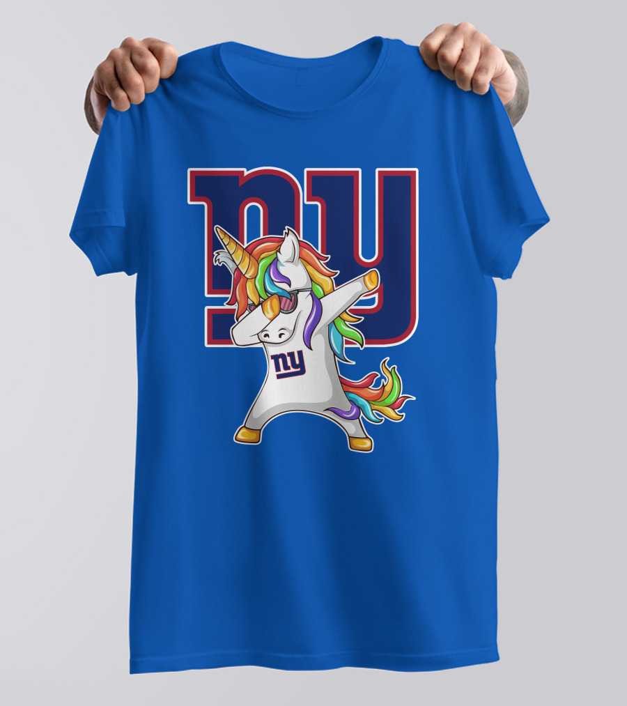 NY Giants Rainbow Unicorn Dab T-Shirt