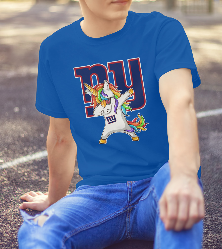 NY Giants Rainbow Unicorn Dab T-Shirt