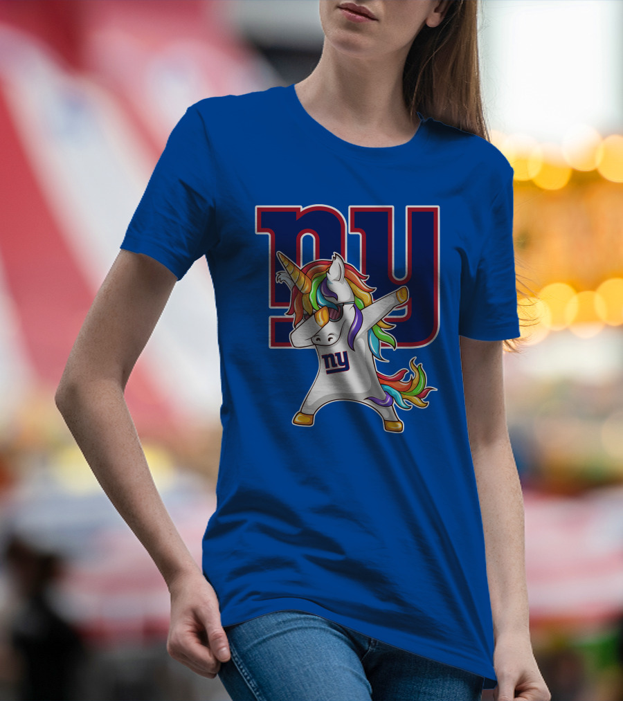 NY Giants Rainbow Unicorn Dab T-Shirt