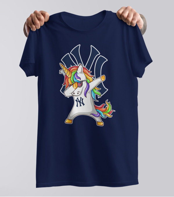 New York Yankees Unicorn Dabbing Rainbow T-Shirt