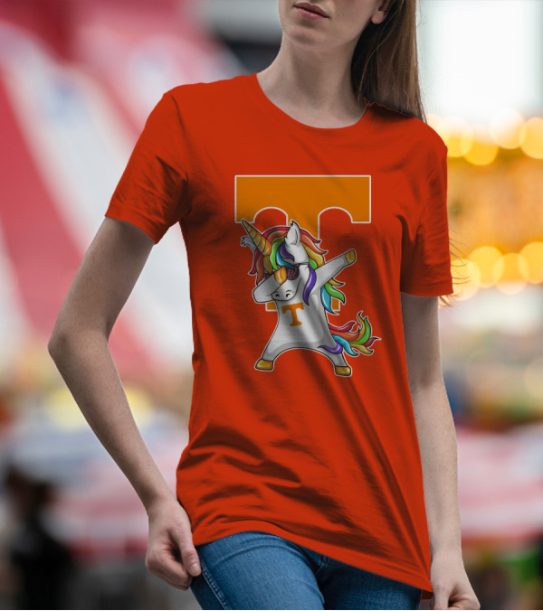 Tennessee Volunteers Dabbing Unicorn With Iconic Orange T T-Shirt