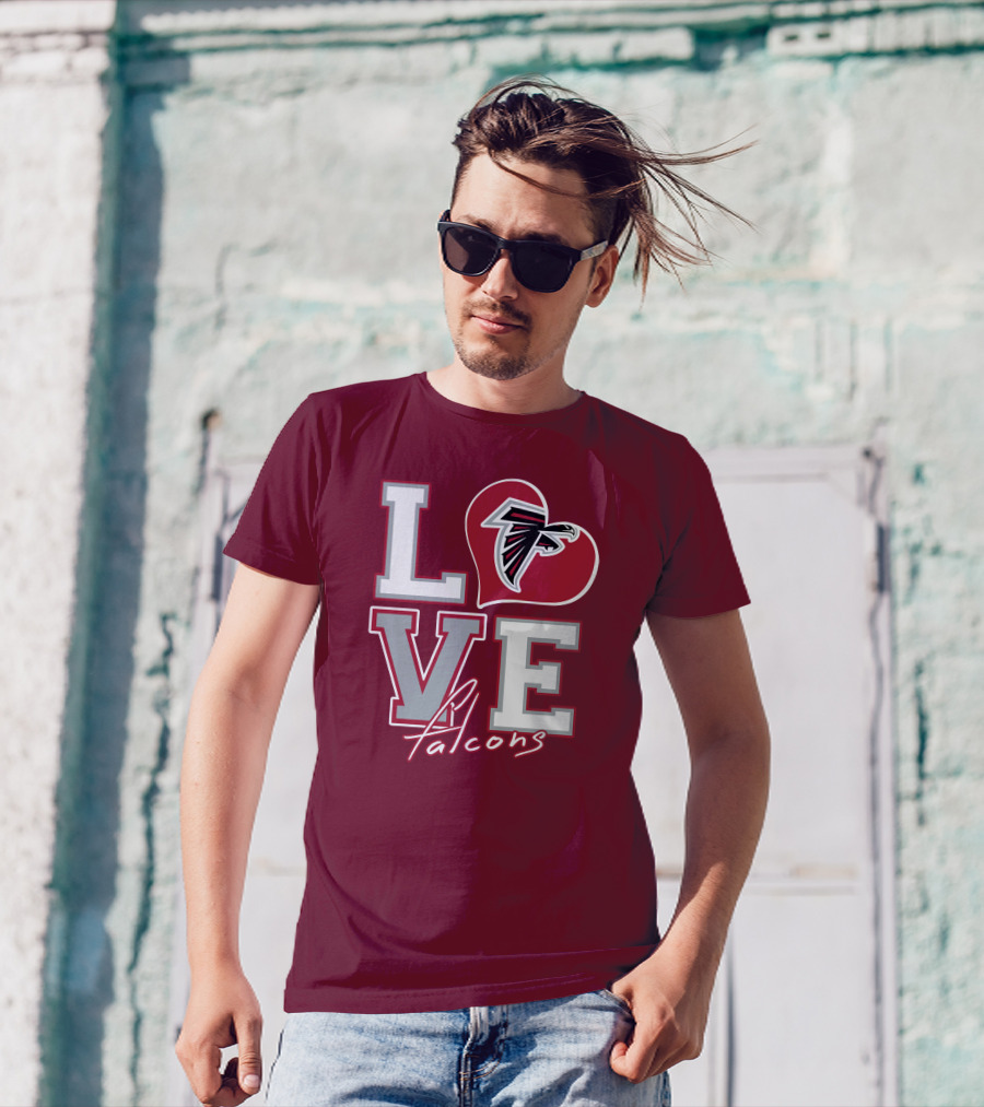 LOVE Atlanta Falcons Heart T-Shirt