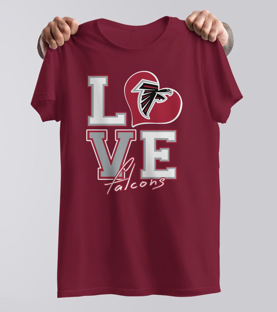 LOVE Atlanta Falcons Heart T-Shirt