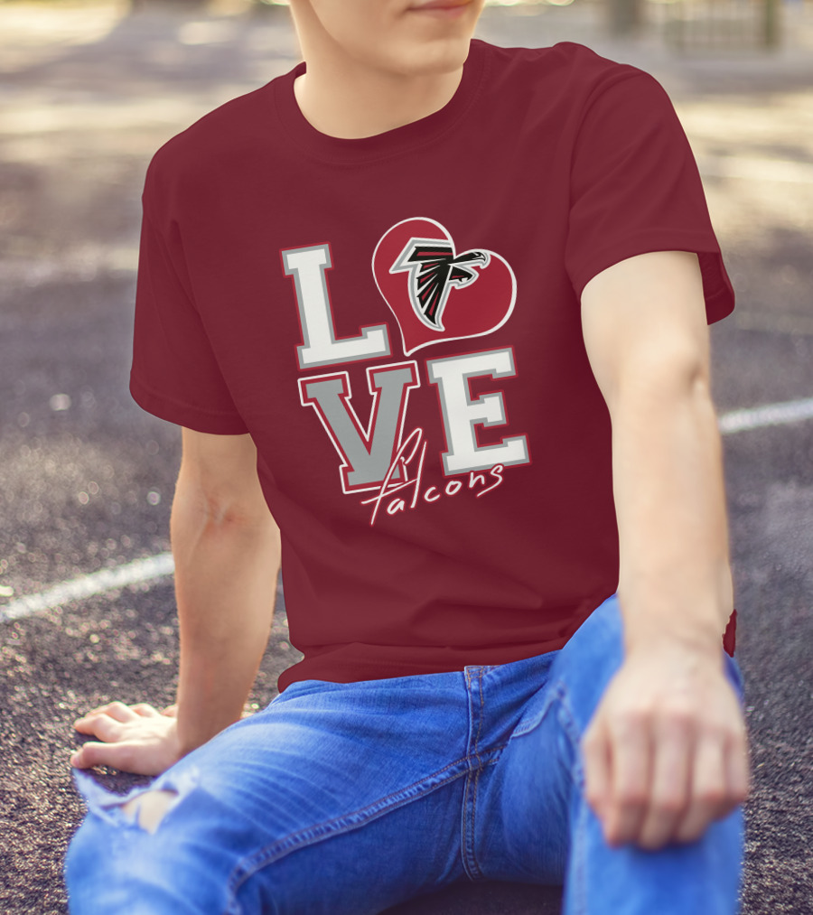 LOVE Atlanta Falcons Heart T-Shirt