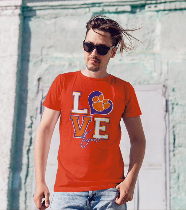 LOVE Heart Tigers Clemson T-Shirt