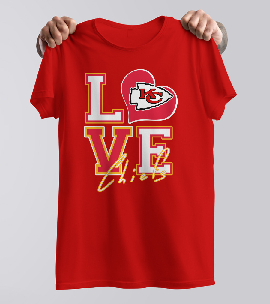 LOVE Chiefs KC Arrowhead Heart T-Shirt