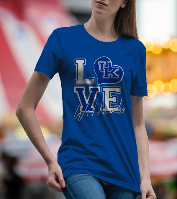 LOVE Kentucky Wildcats UK Heart Wildcats T-Shirt
