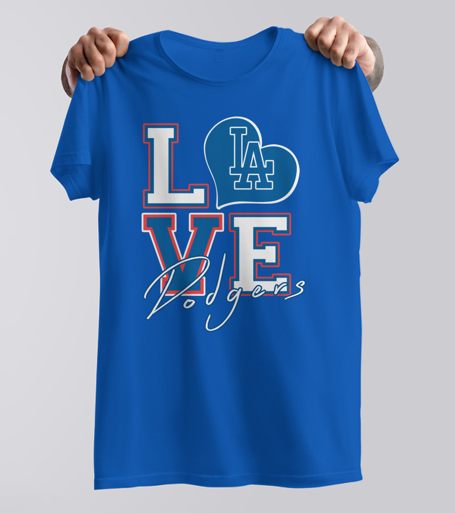 LOVE LA Dodgers Heart T-Shirt