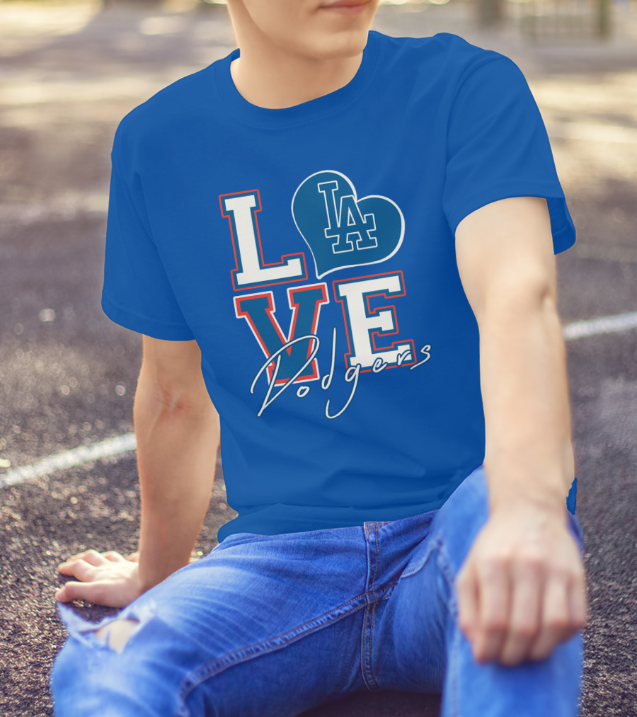 LOVE LA Dodgers Heart T-Shirt