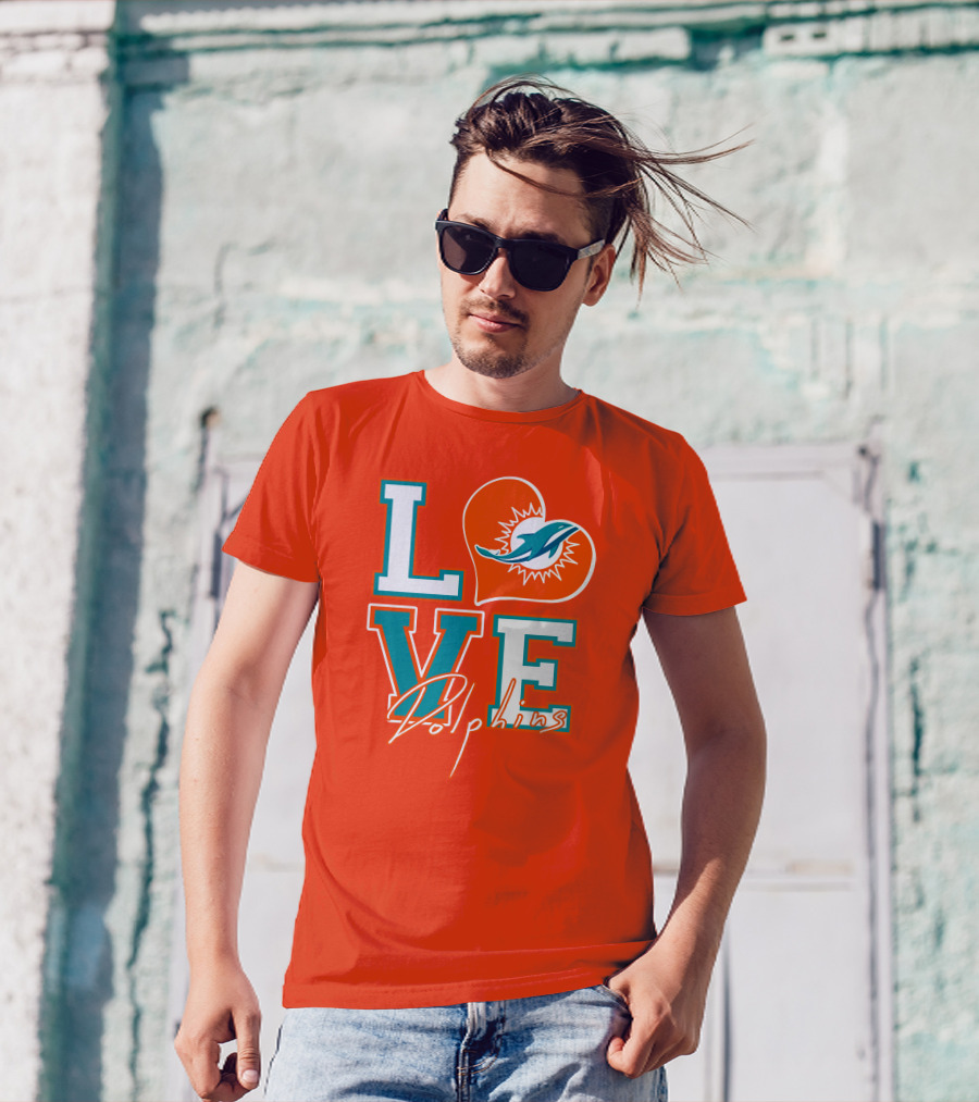 LOVE Dolphins Miami Heart T-Shirt