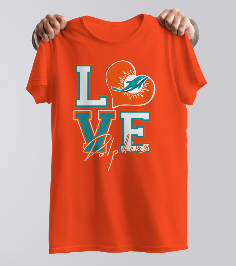 LOVE Dolphins Miami Heart T-Shirt