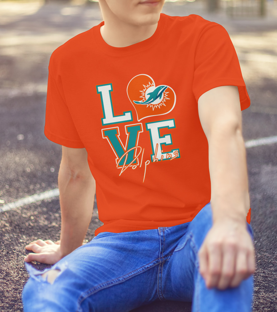 LOVE Dolphins Miami Heart T-Shirt