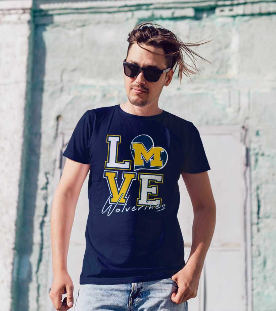 Love Michigan Wolverines Heart T-Shirt