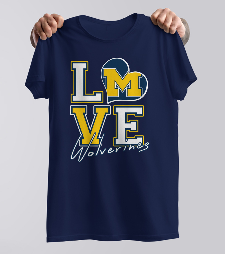 Love Michigan Wolverines Heart T-Shirt