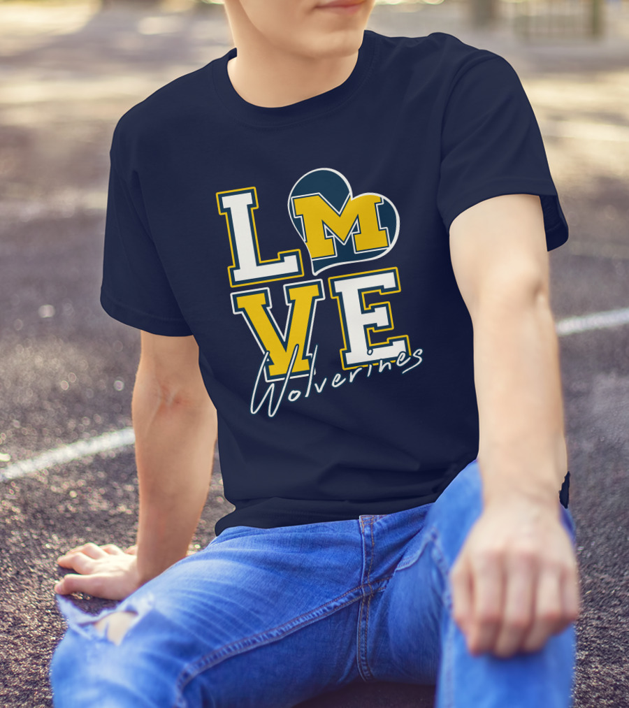 Love Michigan Wolverines Heart T-Shirt