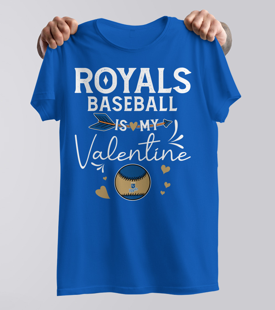 Kansas City Royals Baseball Is My Valentine With Heart And Arrow T-Shirt