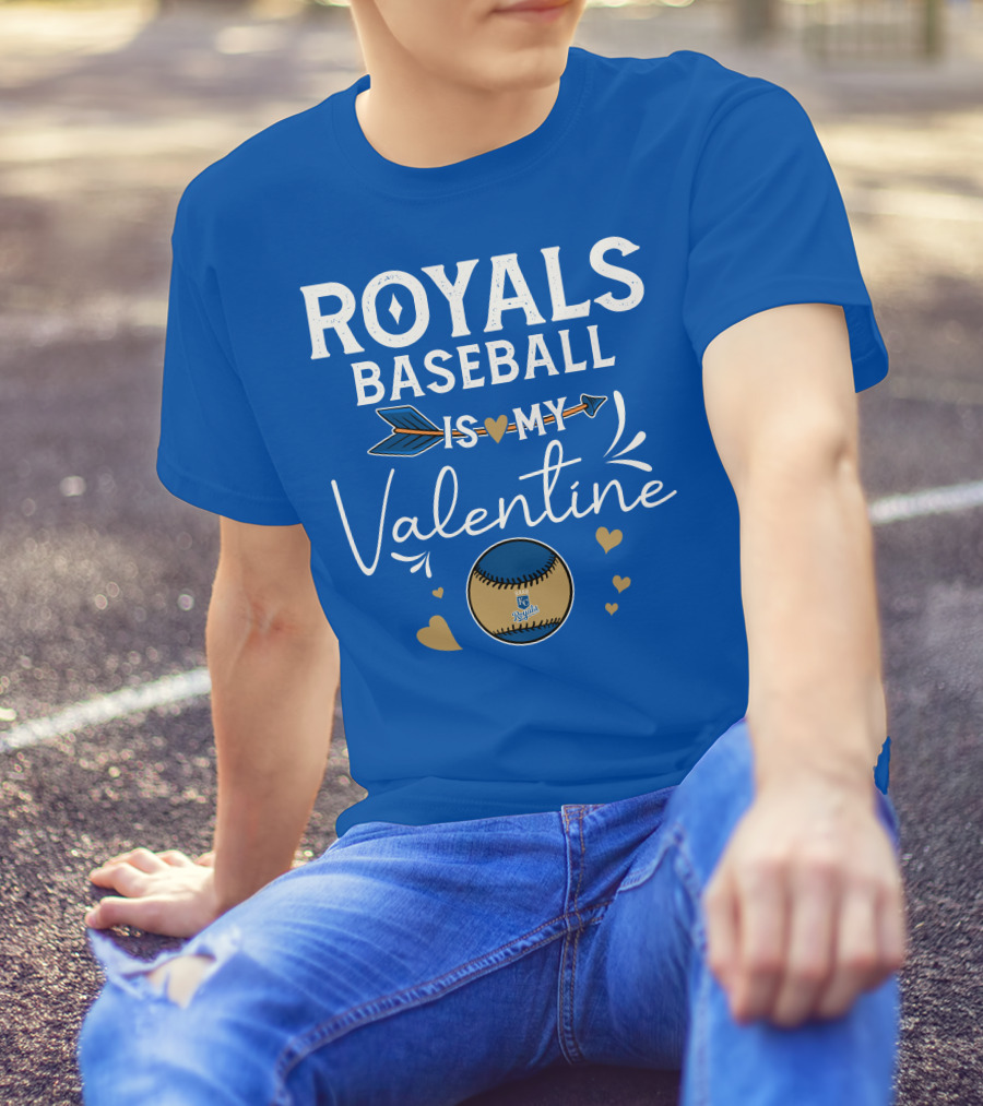 Kansas City Royals Baseball Is My Valentine With Heart And Arrow T-Shirt
