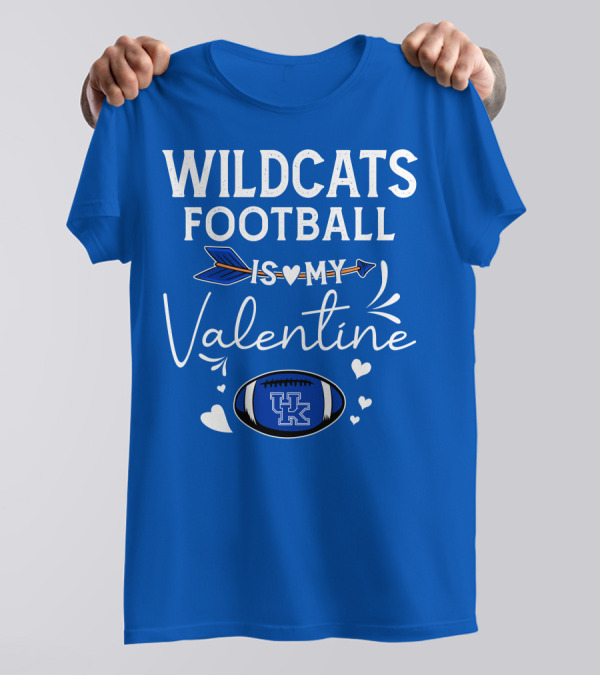 Wildcats Football Is My Valentine UK Football Heart Arrow T-Shirt