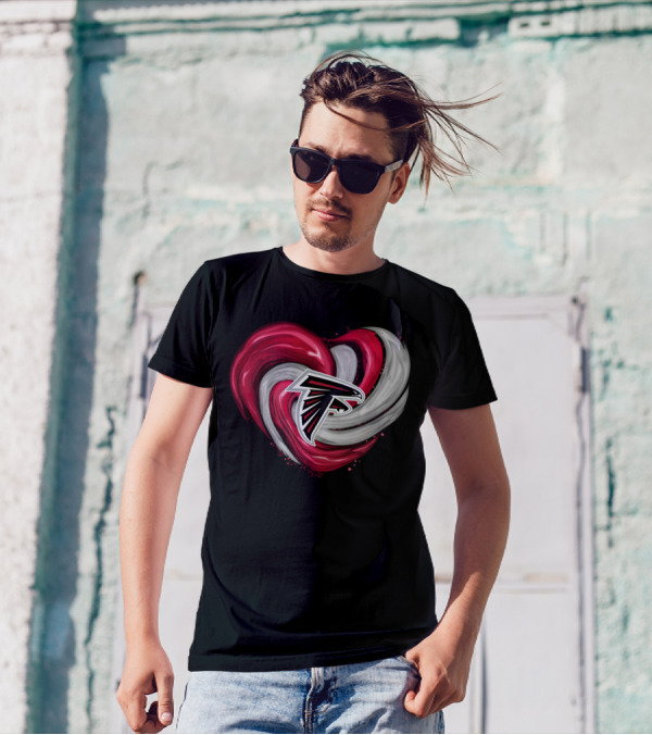 Atlanta Falcons Heart Swirl Emblem T-Shirt