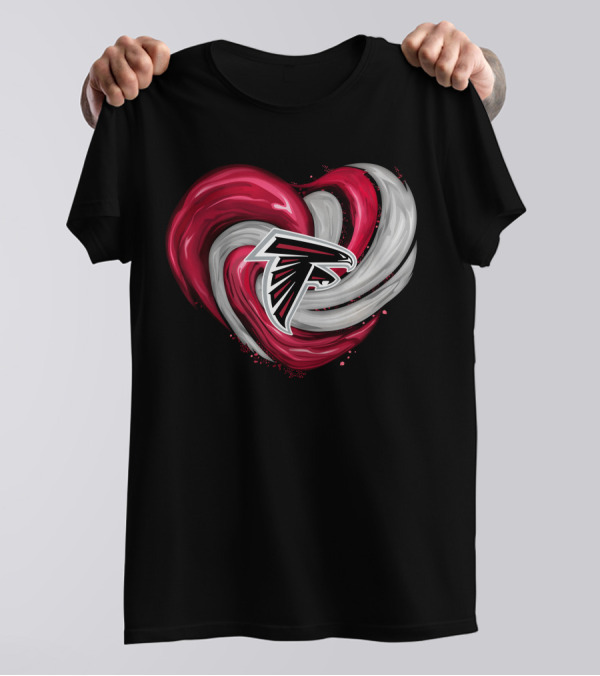 Atlanta Falcons Heart Swirl Emblem T-Shirt