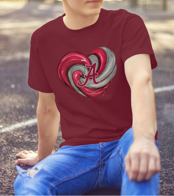 Alabama Crimson Tide Heart Swirl A T-Shirt