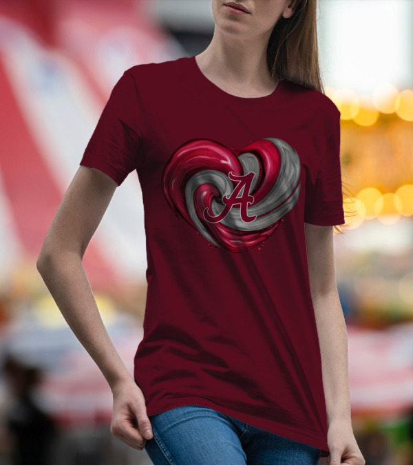 Alabama Crimson Tide Heart Swirl A T-Shirt