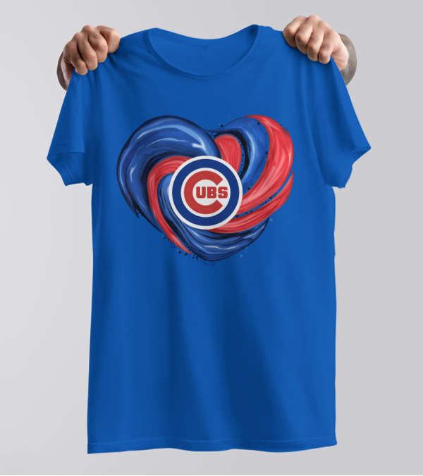 Cubs Heart Swirl Chicago Tornado T-Shirt