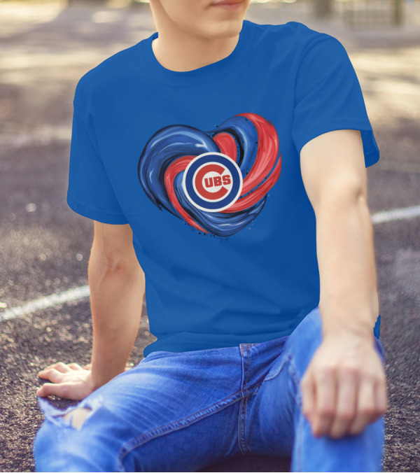 Cubs Heart Swirl Chicago Tornado T-Shirt