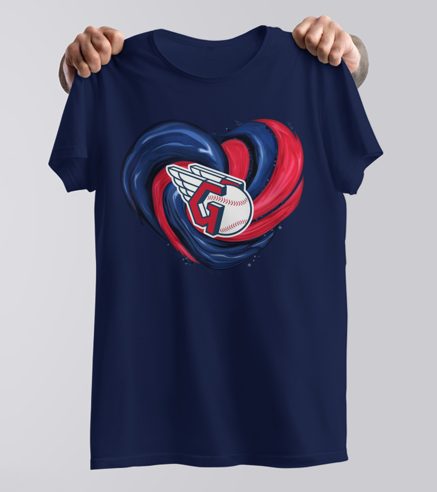 Cleveland Guardians Heart Tornado Baseball T-Shirt