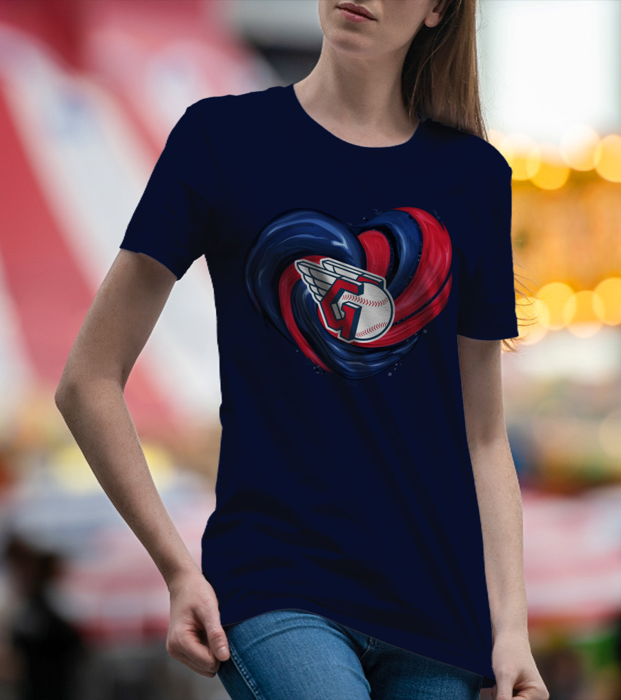 Cleveland Guardians Heart Tornado Baseball T-Shirt