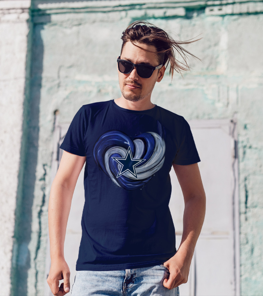 Dallas Cowboys Heart Swirl With Star T-Shirt