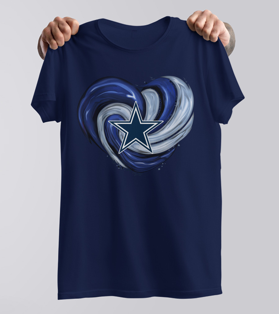 Dallas Cowboys Heart Swirl With Star T-Shirt