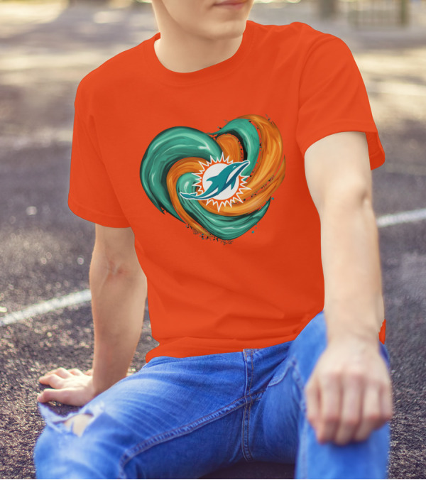 Miami Dolphins Heart Tornado Fan T-Shirt