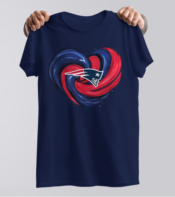 New England Patriots Heart Swirl T-Shirt