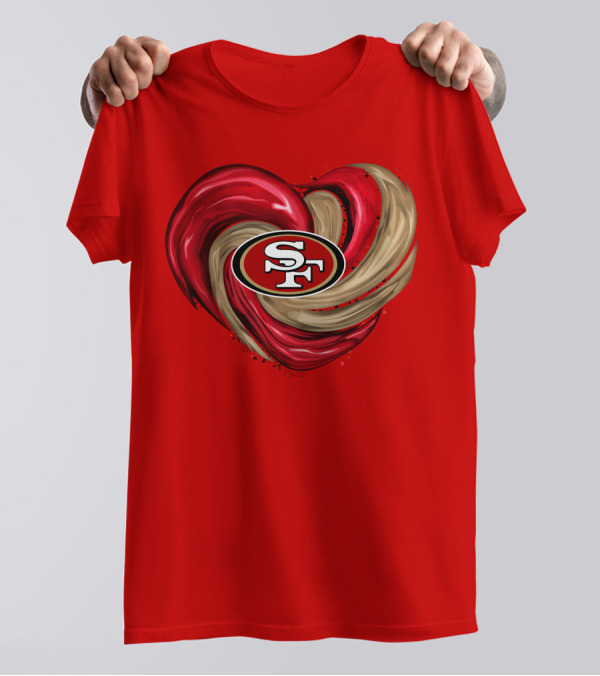 San Francisco 49ers Heart SF Logo Tornado T-Shirt