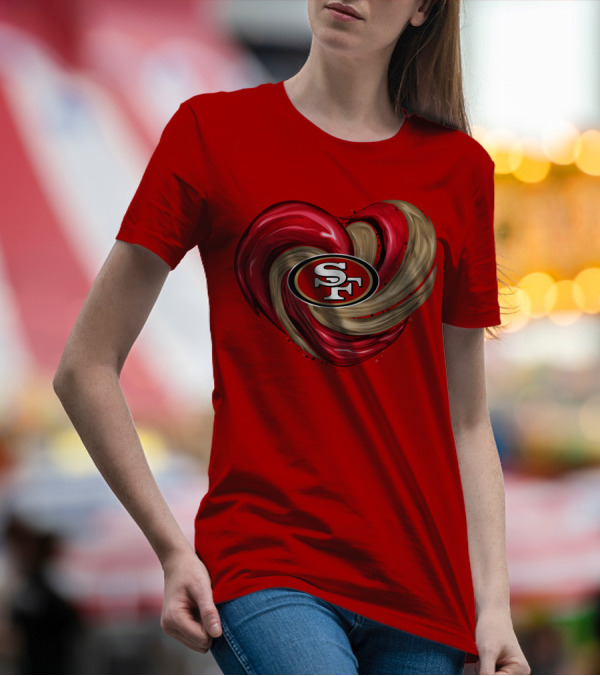 San Francisco 49ers Heart SF Logo Tornado T-Shirt
