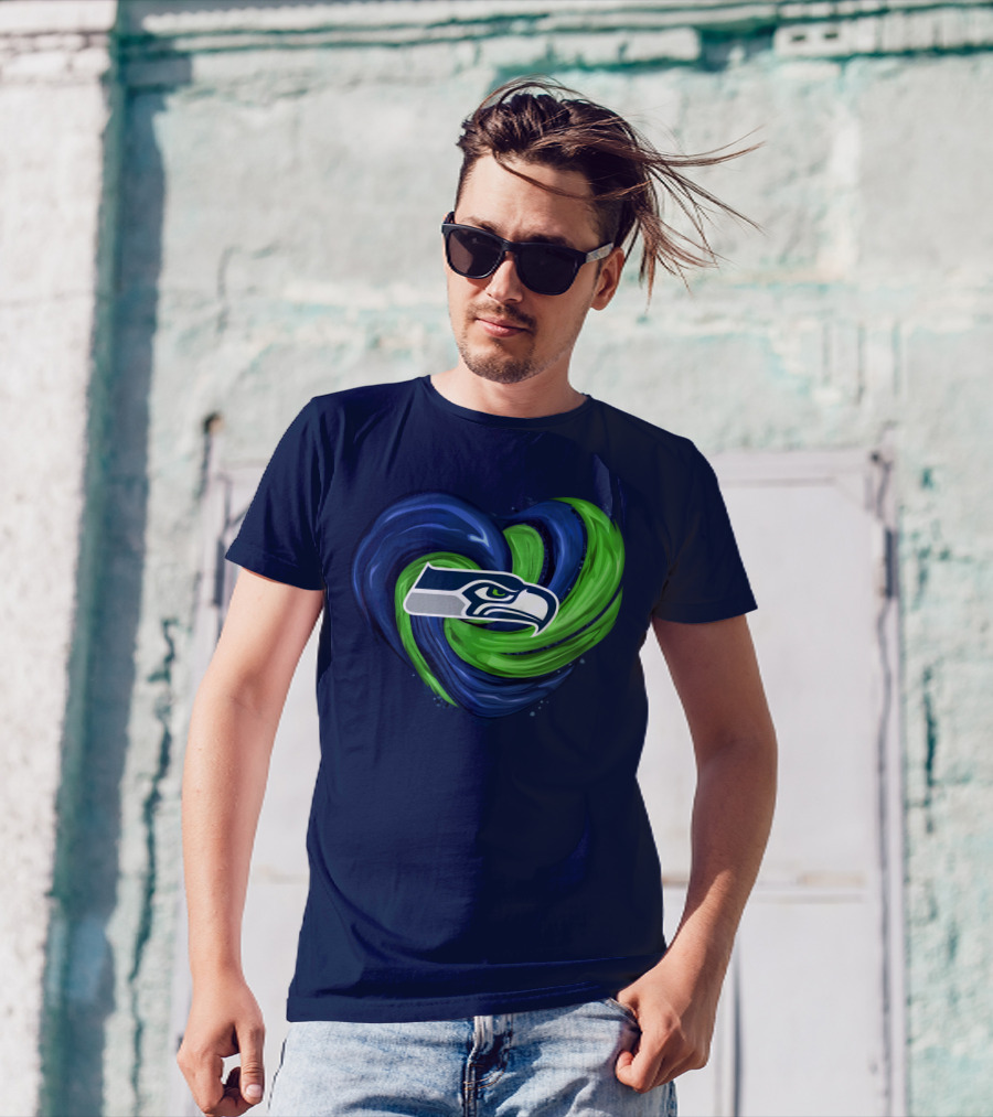 Seattle Seahawks Heart Logo Tornado T-Shirt