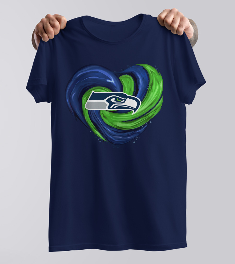 Seattle Seahawks Heart Logo Tornado T-Shirt