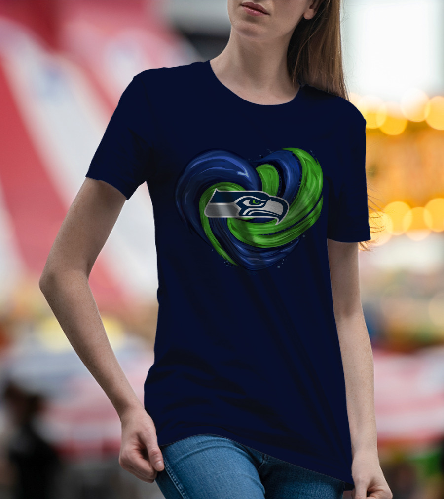 Seattle Seahawks Heart Logo Tornado T-Shirt