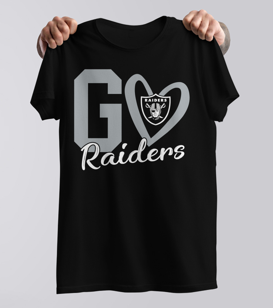 Go Raiders Heart Logo Las Vegas Raiders T-Shirt