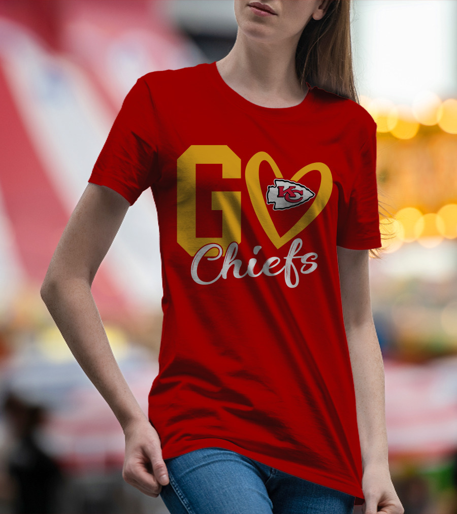 Go Chiefs KC Heart T-Shirt