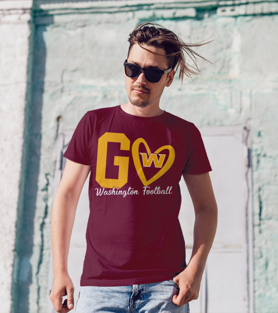 Go W Washington Football Team Heart T-Shirt