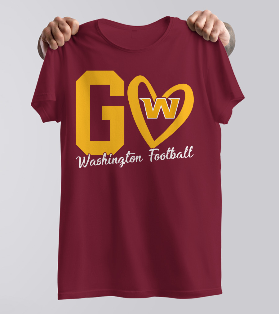 Go W Washington Football Team Heart T-Shirt