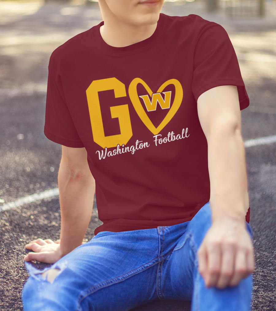 Go W Washington Football Team Heart T-Shirt