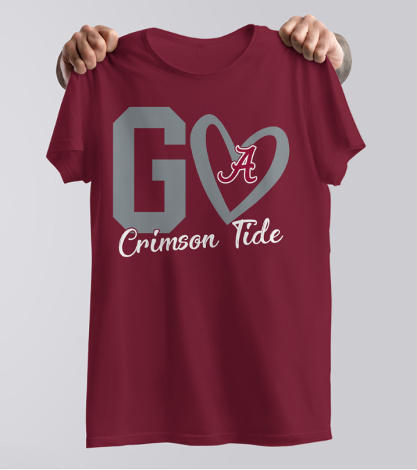 Go Crimson Tide A Heart Alabama T-Shirt
