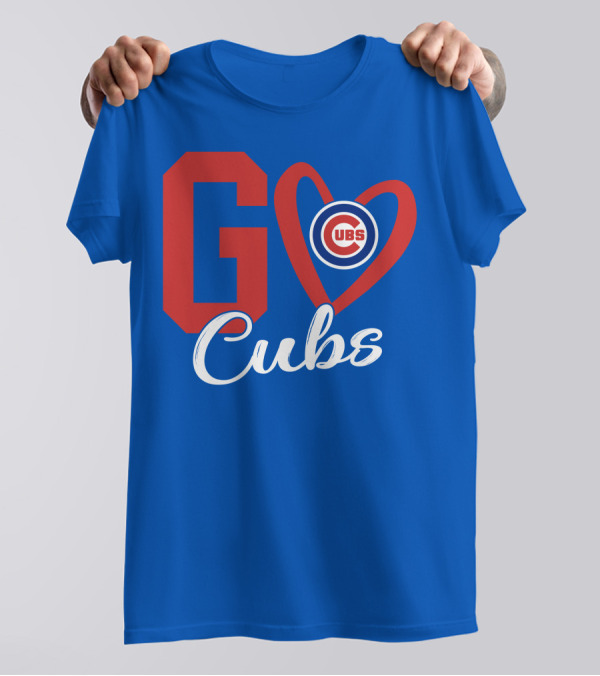 Go Cubs Love Heart With Chicago Cubs T-Shirt