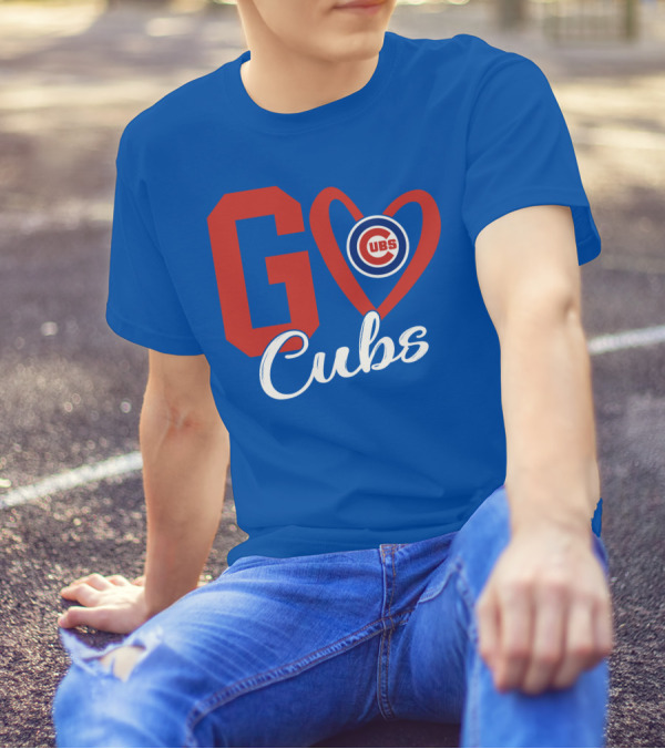 Go Cubs Love Heart With Chicago Cubs T-Shirt